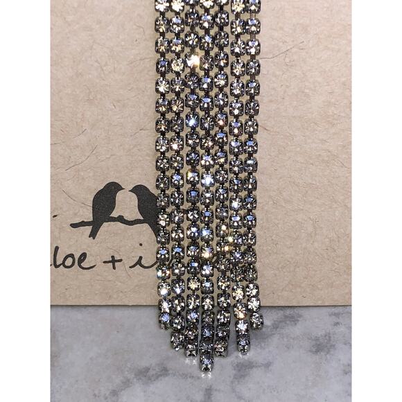 CHLOE + ISABEL Crystal Fringe Statement Drop Earrings - E013 - Picture 4 of 4